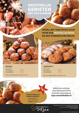 Folderpagina Meesterlijk genieten met oud en nieuw, met oliebollen en appelbeignets