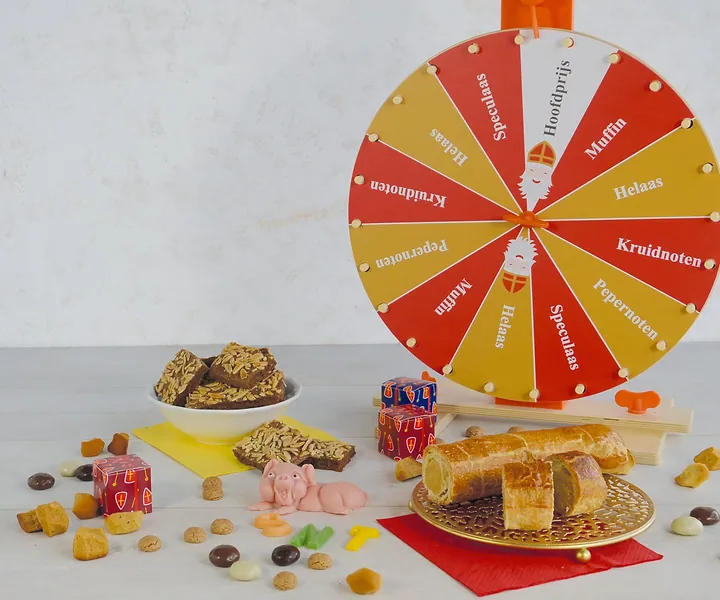 Sinterklaasbanket en chocoladeletters rond het Rad van Sinterklaas